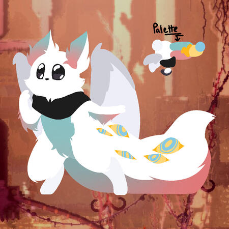 A slugcat OC of mine named 'Angie'