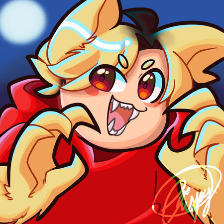 Werewolf version of my sona, made as a profile picture for Art Fight