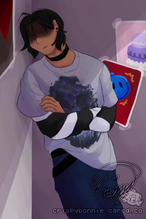 Fanart of Sebastian Solace from the ROBLOX game 'Pressure', made for JanitorAI's Music Mania event